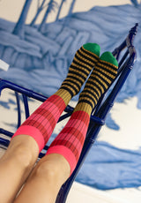 Calcetines rayas fucsia