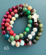 Rosario Collar 3 Vueltas Piedras Naturales hecho a mano