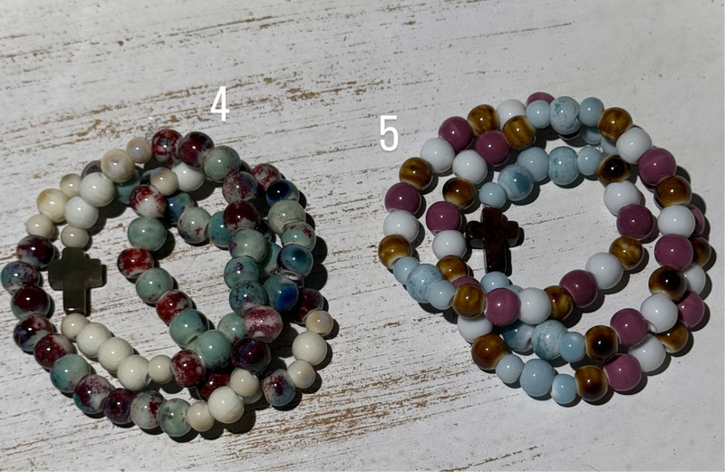 Pulsera collar Rosario Cerámica tres vueltas