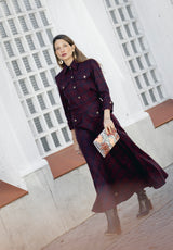 Bolso estampado terciopelo gris