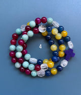 Rosario pulsera collar piedra plana