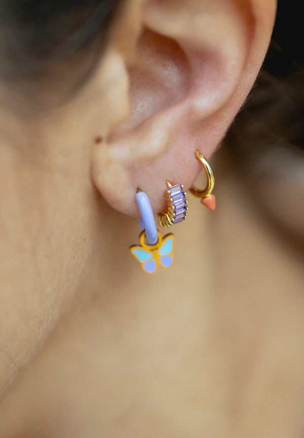 Aros esmaltados mariposa