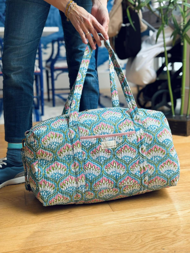 Bolsa viaje estampado turquesa