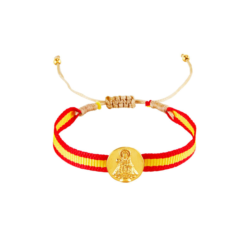 Pulsera Medalla Virgen de Covadonga Roja