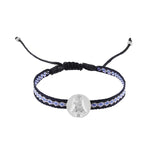 Pulsera Medalla Virgen de Covadonga Azul Plata