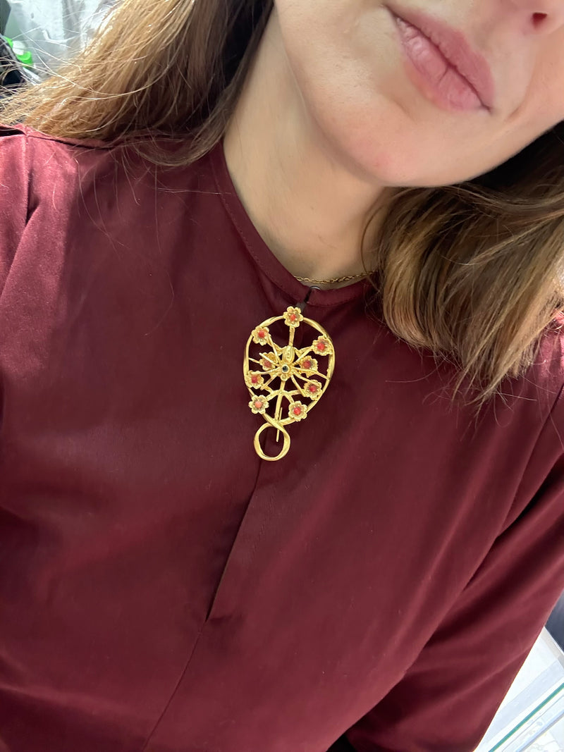 Broche Araña Burdeos