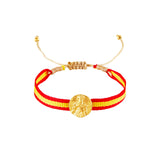 Pulsera Medalla Virgen del Carmen Roja