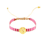 Pulsera Medalla Virgen del Carmen Rosa