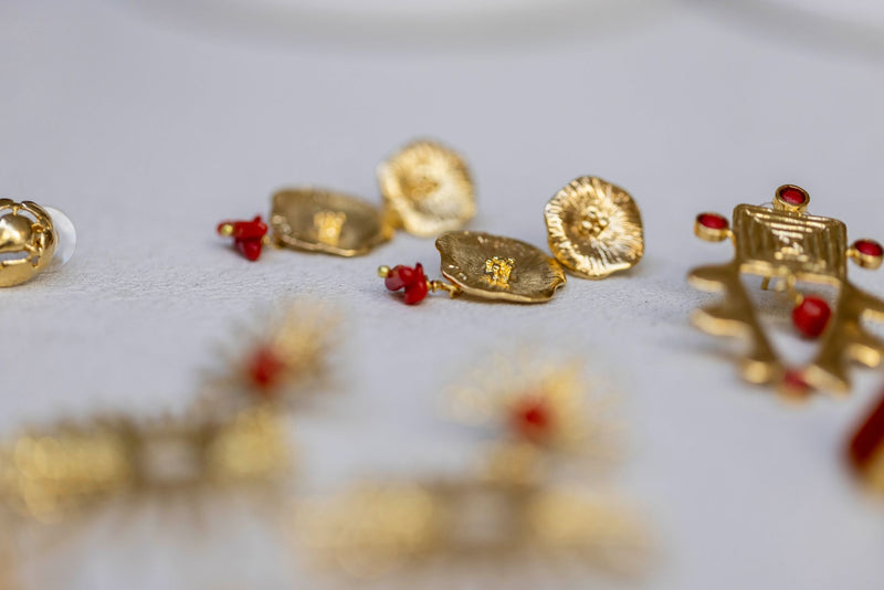 Pendientes Azucena Coral