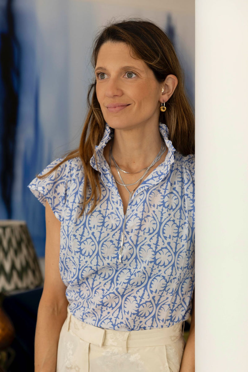 Camisa azul Mangas Cortas