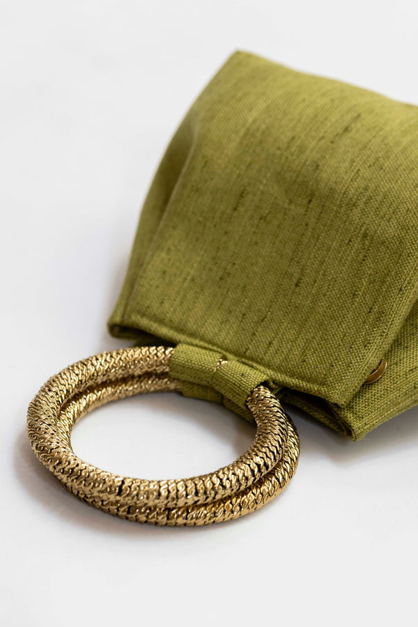 Bolso yute asa verde