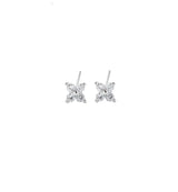 Pendientes cuatro pétalos plata