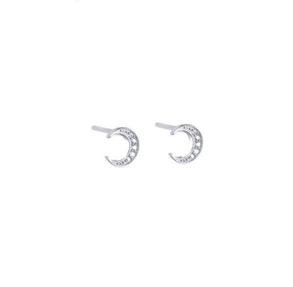 Pendientes luna plata