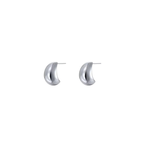 Aros media luna plata
