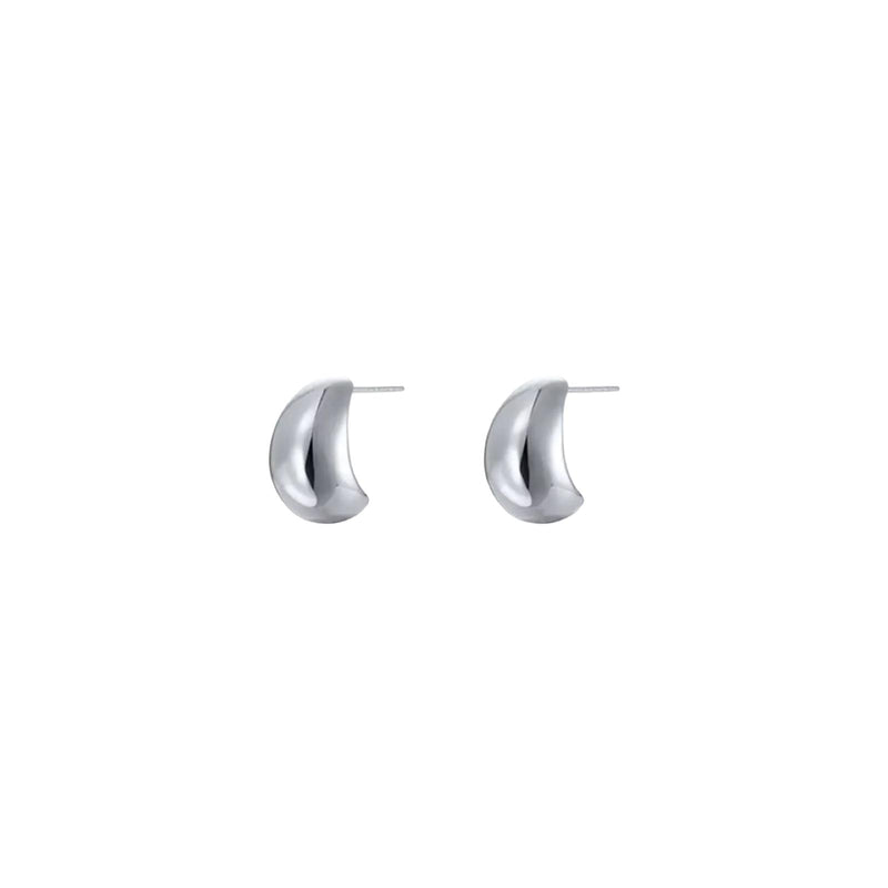 Aros media luna plata