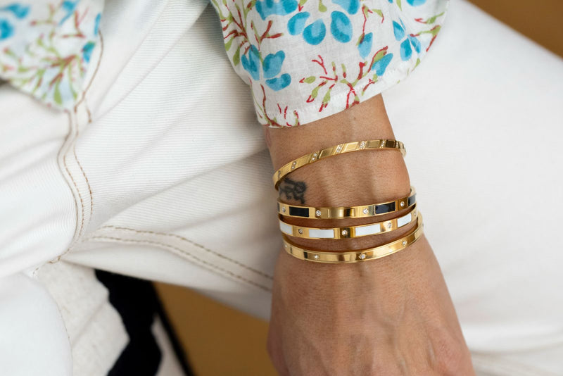 Pulsera esmalte blanco