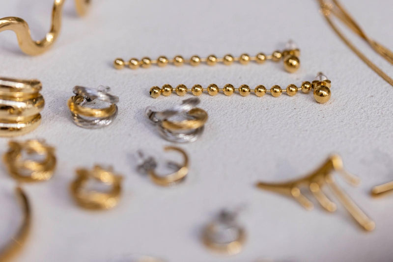 Aros triple gruesos oro/plata
