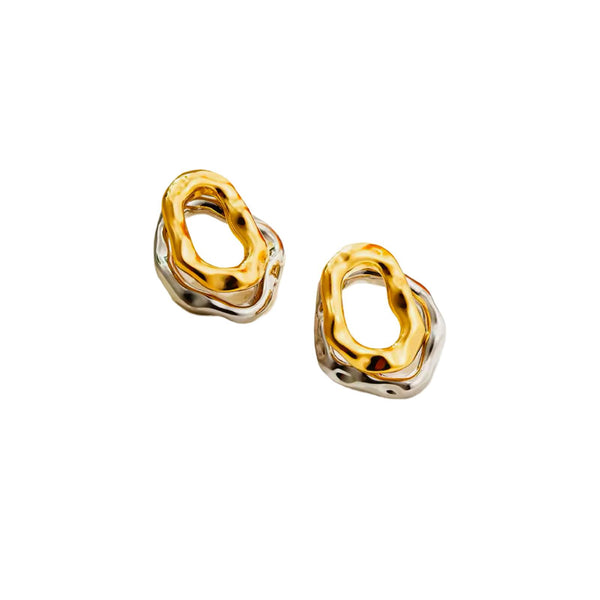 Pendientes martillados oro/plata