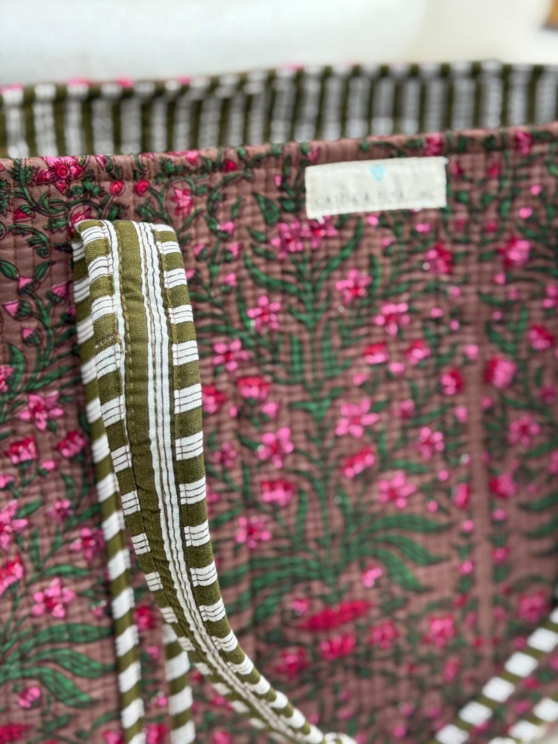 Bolso Tote Bag flor Verde oscuro