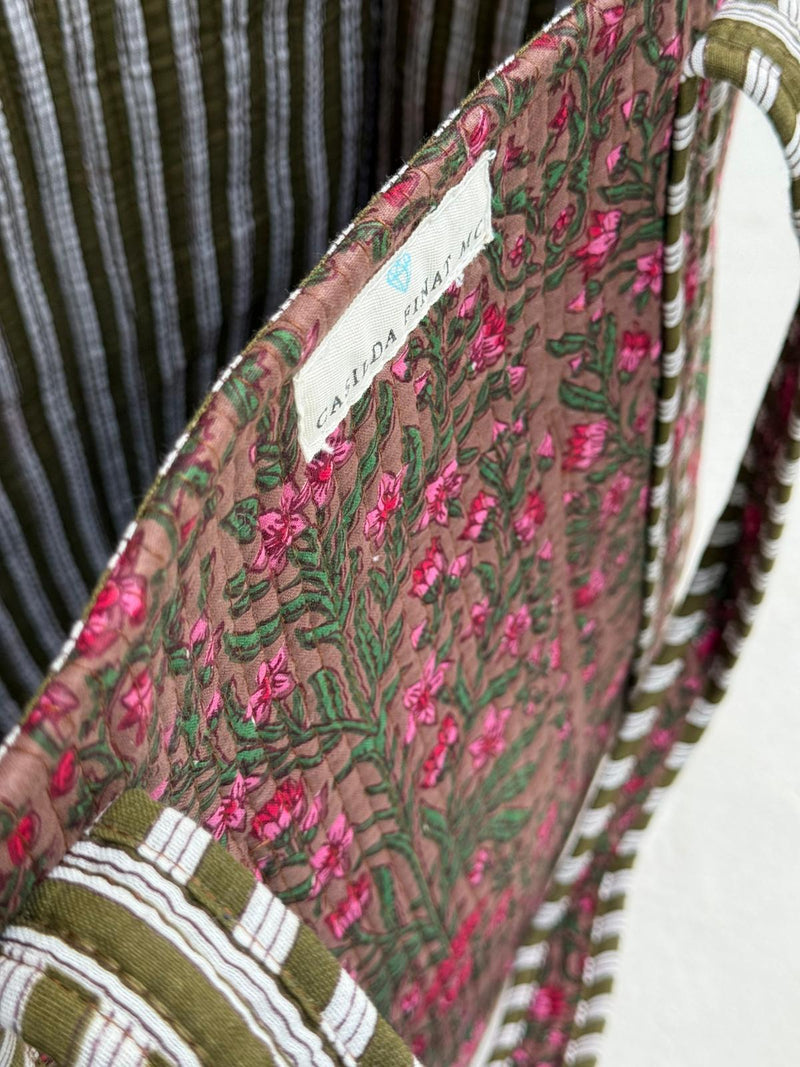 Bolso Tote Bag flor Verde oscuro