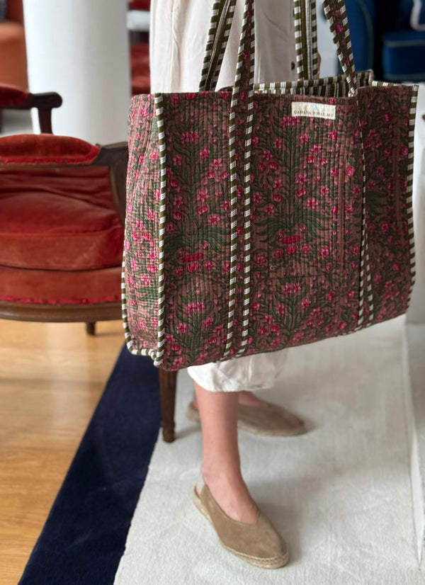 Bolso Tote Bag flor Verde oscuro