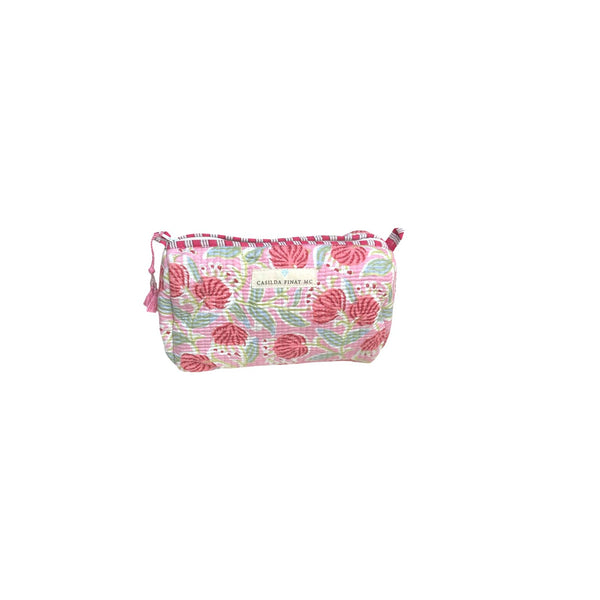 Neceser estampado flores rosa S