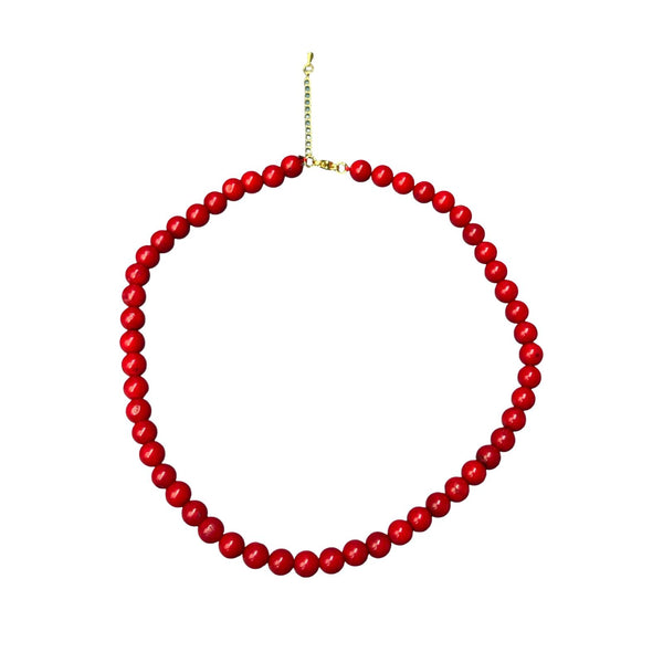 Collar bolas rojo M