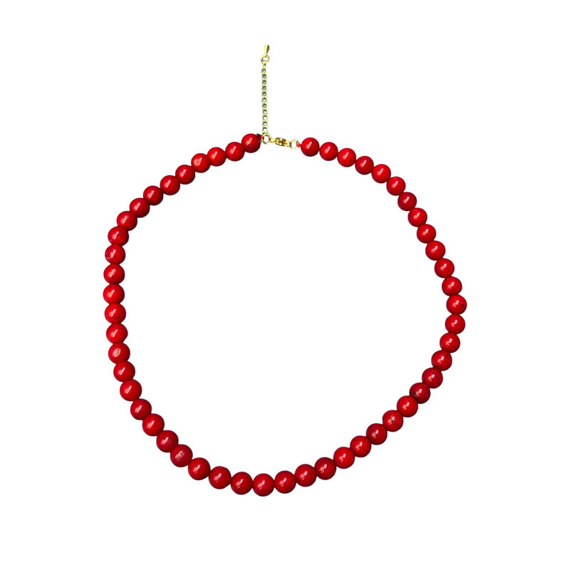 Collar bolas rojo M