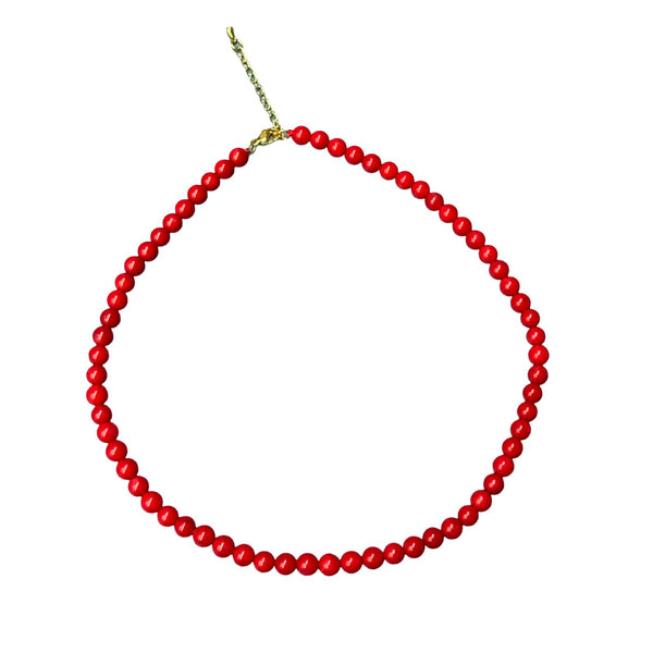 Collar bolas rojo s