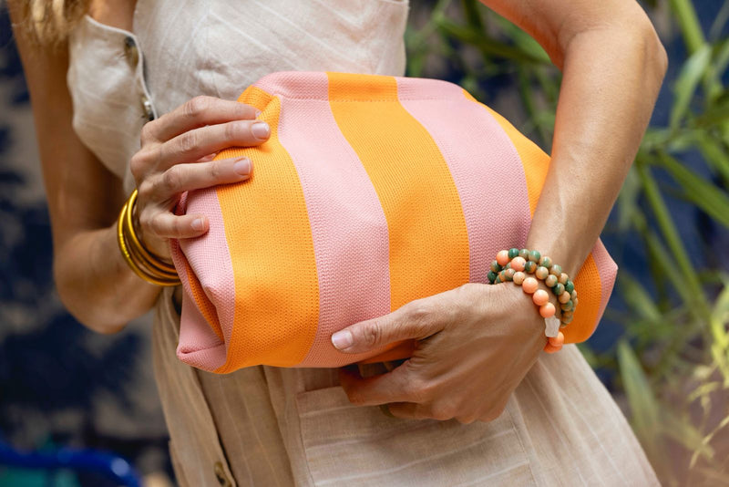 Bolso mano rosa/naranja
