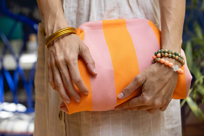 Bolso mano rosa/naranja
