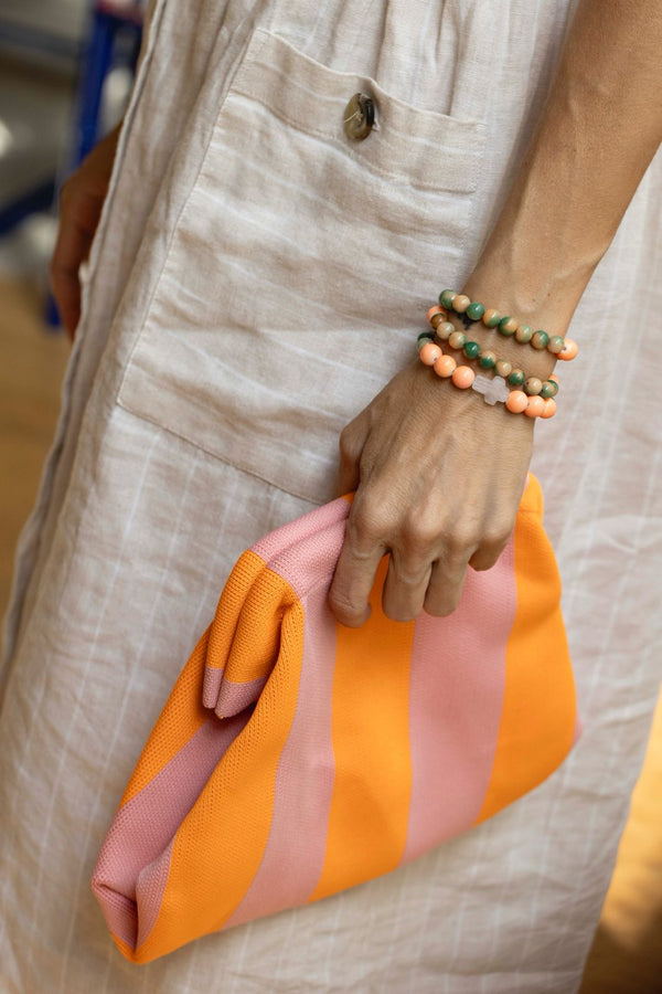 Bolso mano rosa/naranja