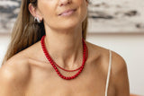 Collar bolas rojo M