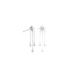 Pendiente estrella cadenitas plata
