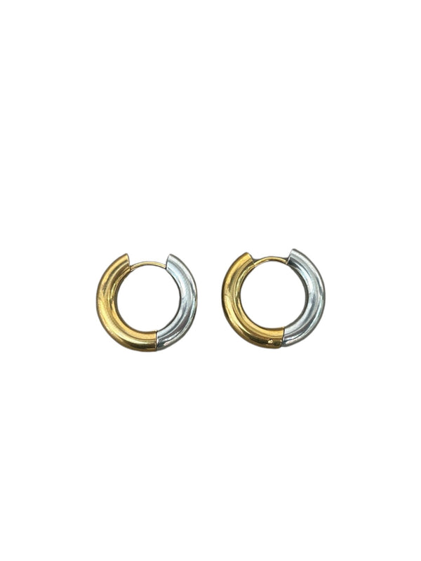 Aros mitad oro/plata