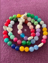 Rosario Collar 3 Vueltas Piedras Naturales hecho a mano