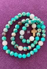 Rosario Collar 3 Vueltas Piedras Naturales hecho a mano
