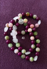 Rosario Collar 3 Vueltas Piedras Naturales hecho a mano