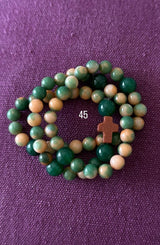 Rosario Collar 3 Vueltas Piedras Naturales hecho a mano