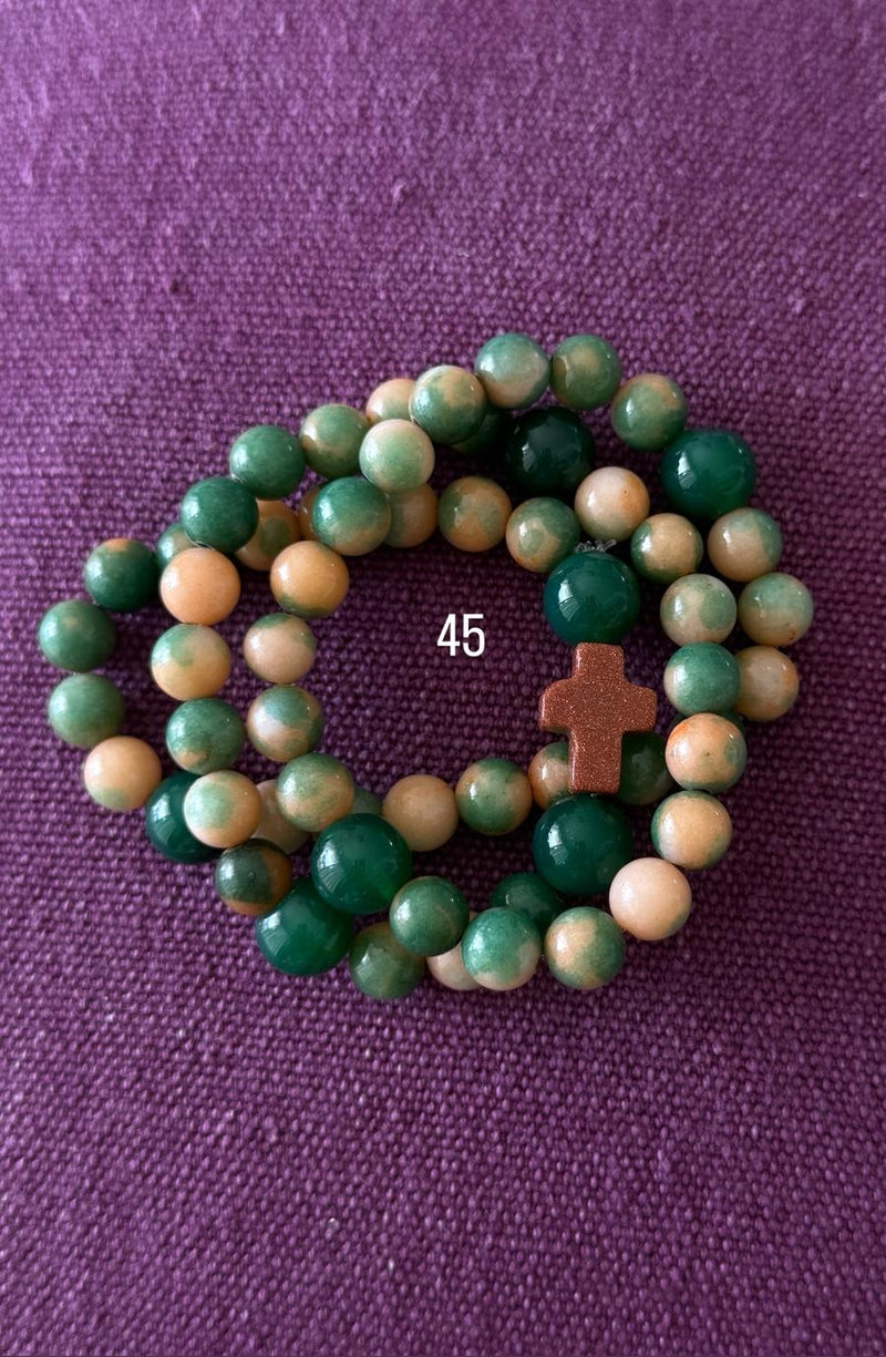 Rosario Collar 3 Vueltas Piedras Naturales hecho a mano