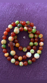 Rosario Collar 3 Vueltas Piedras Naturales hecho a mano