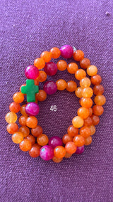 Rosario Collar 3 Vueltas Piedras Naturales hecho a mano
