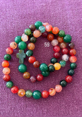 Rosario Collar 3 Vueltas Piedras Naturales hecho a mano