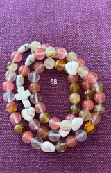 Rosario Collar 3 Vueltas Piedras Naturales hecho a mano