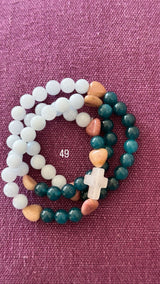 Rosario Collar 3 Vueltas Piedras Naturales hecho a mano