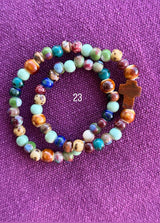 Pulsera Rosario Cerámica 2 vueltas hecho a mano