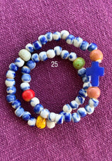 Pulsera Rosario Cerámica 2 vueltas hecho a mano