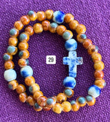 Pulsera Rosario Cerámica 2 vueltas hecho a mano