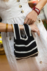 Bolso rayas negro