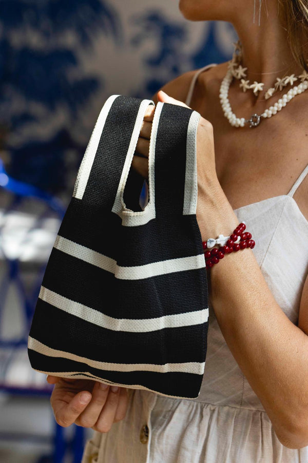 Bolso rayas negro
